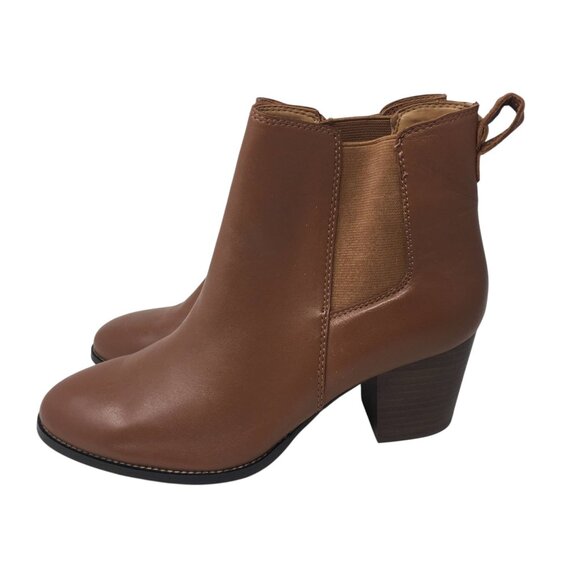J. Crew Factory Rory Leather Heeled Chelsea Ankle Boots Brown Women's Size 9.5 - Picture 4 of 12